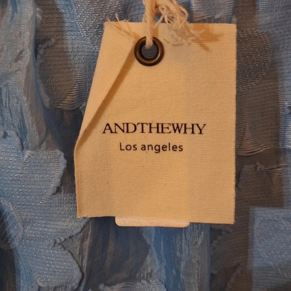ANDTHEWHY NWT Blue Serenity Floral Applique Embroidered Blouse Sz small - Picture 5 of 11